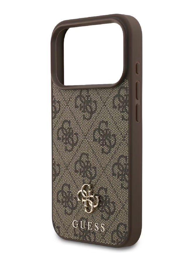 Guess MagSafe 4G PU Leather Case with Small 4G & Classic Metal Logo for iPhone 17 Pro Max - Brown - Image 2